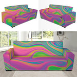 Psychedelic Soap Bubble Print Sofa Slipcover