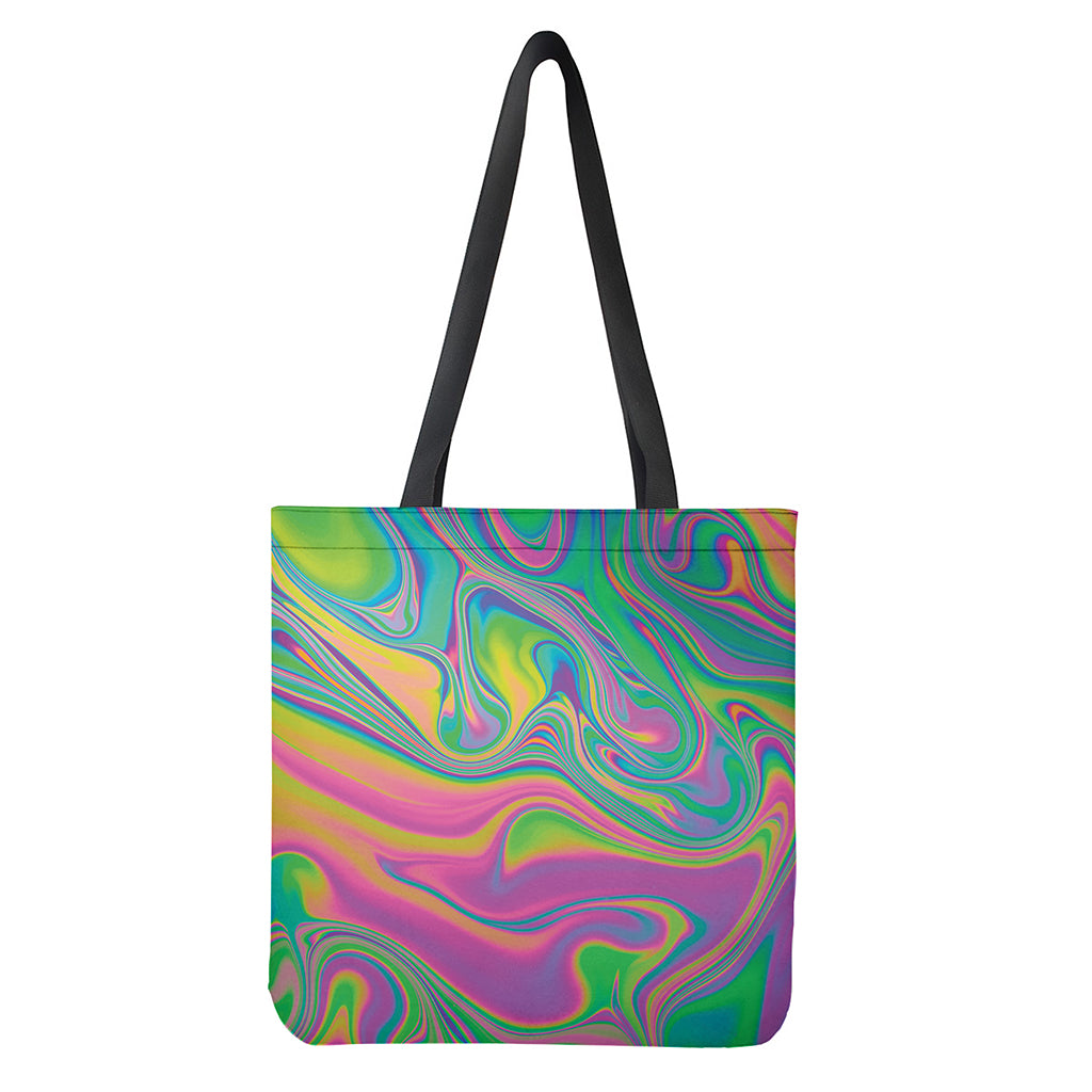 Psychedelic Soap Bubble Print Tote Bag