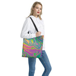 Psychedelic Soap Bubble Print Tote Bag