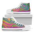 Psychedelic Soap Bubble Print White High Top Sneakers