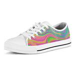 Psychedelic Soap Bubble Print White Low Top Shoes