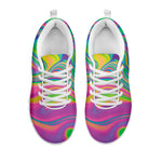 Psychedelic Soap Bubble Print White Sneakers