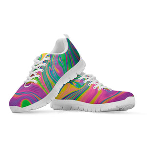 Psychedelic Soap Bubble Print White Sneakers