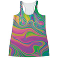 Psychedelic Soap Bubble Print Women's Racerback Tank Top
