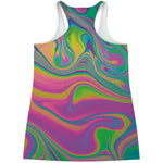 Psychedelic Soap Bubble Print Women's Racerback Tank Top