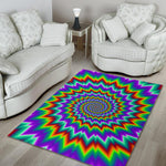 Psychedelic Spiral Optical Illusion Area Rug GearFrost