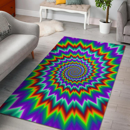 Psychedelic Spiral Optical Illusion Area Rug GearFrost