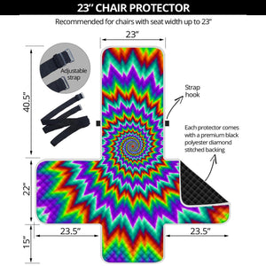 Psychedelic Spiral Optical Illusion Armchair Protector