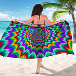 Psychedelic Spiral Optical Illusion Beach Sarong Wrap
