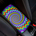 Psychedelic Spiral Optical Illusion Car Center Console Cover