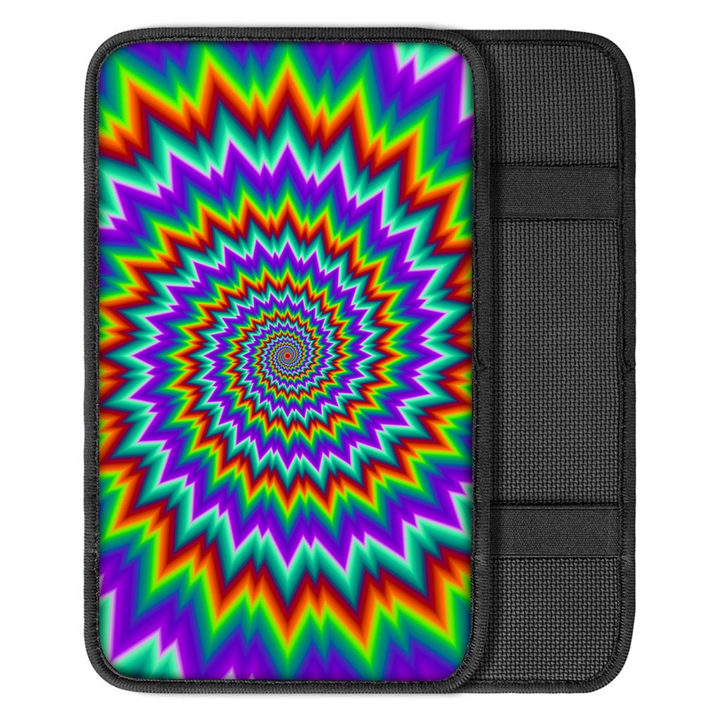 Psychedelic Spiral Optical Illusion Car Center Console Cover