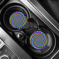 Psychedelic Spiral Optical Illusion Car Coasters