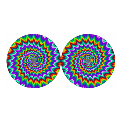 Psychedelic Spiral Optical Illusion Car Coasters