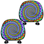 Psychedelic Spiral Optical Illusion Car Headrest Covers