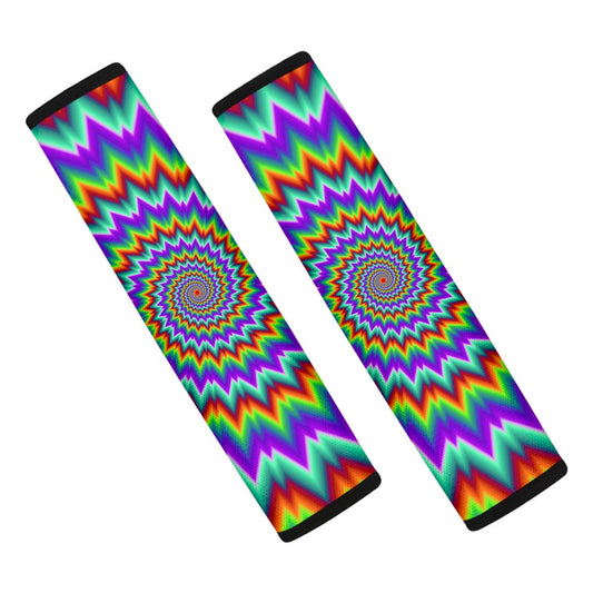 Psychedelic Spiral Optical Illusion Car Seat Belt Covers