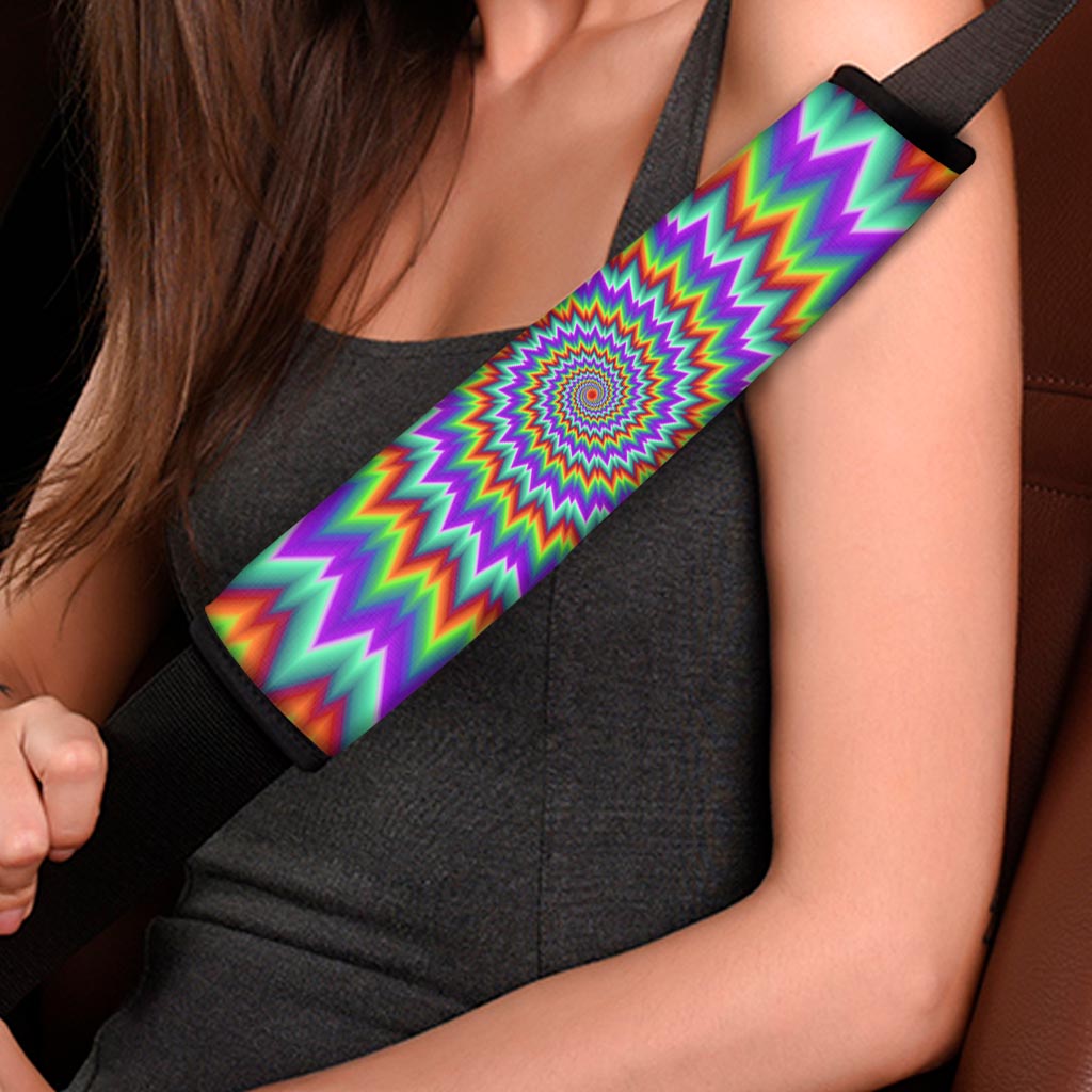 Psychedelic Spiral Optical Illusion Car Seat Belt Covers