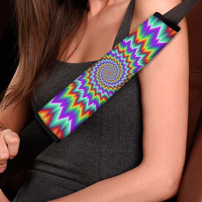 Psychedelic Spiral Optical Illusion Car Seat Belt Covers
