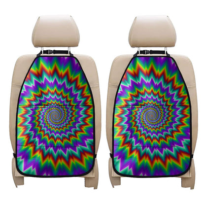 Psychedelic Spiral Optical Illusion Car Seat Organizers