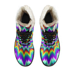 Psychedelic Spiral Optical Illusion Comfy Boots GearFrost