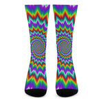 Psychedelic Spiral Optical Illusion Crew Socks