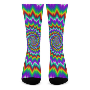 Psychedelic Spiral Optical Illusion Crew Socks