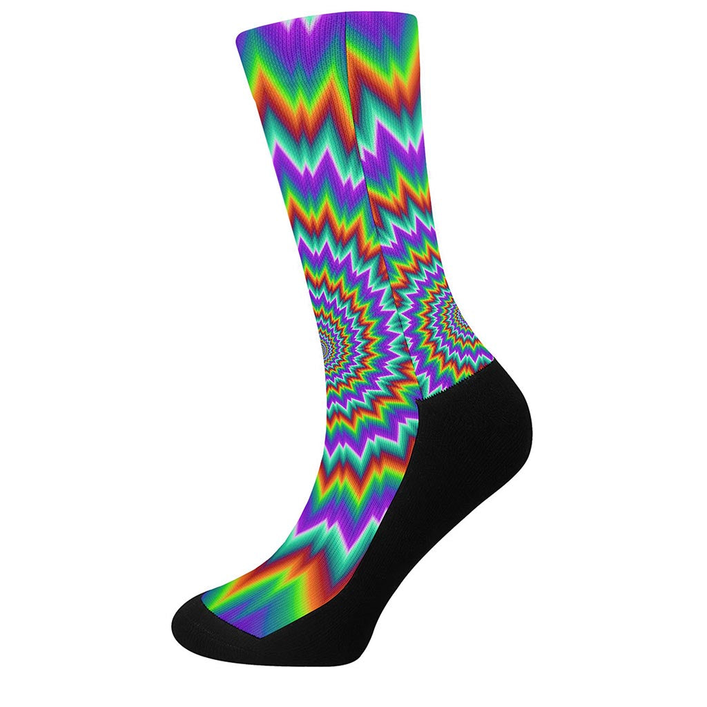 Psychedelic Spiral Optical Illusion Crew Socks