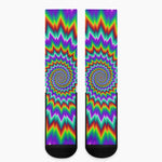 Psychedelic Spiral Optical Illusion Crew Socks