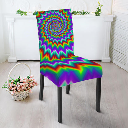 Psychedelic Spiral Optical Illusion Dining Chair Slipcover