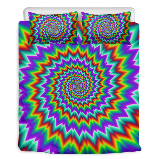 Psychedelic Spiral Optical Illusion Duvet Cover Bedding Set