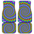 Psychedelic Spiral Optical Illusion Front and Back Car Floor Mats