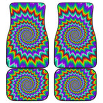 Psychedelic Spiral Optical Illusion Front and Back Car Floor Mats