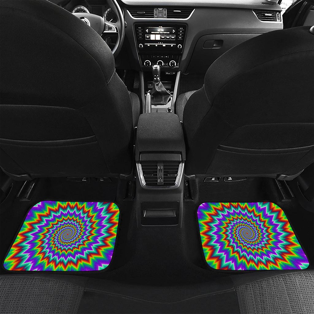 Psychedelic Spiral Optical Illusion Front and Back Car Floor Mats