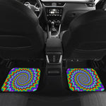 Psychedelic Spiral Optical Illusion Front and Back Car Floor Mats