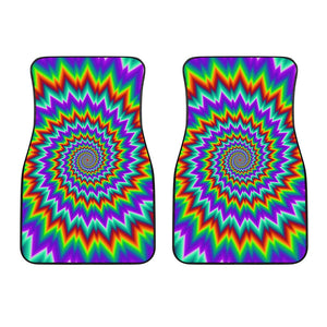 Psychedelic Spiral Optical Illusion Front Car Floor Mats