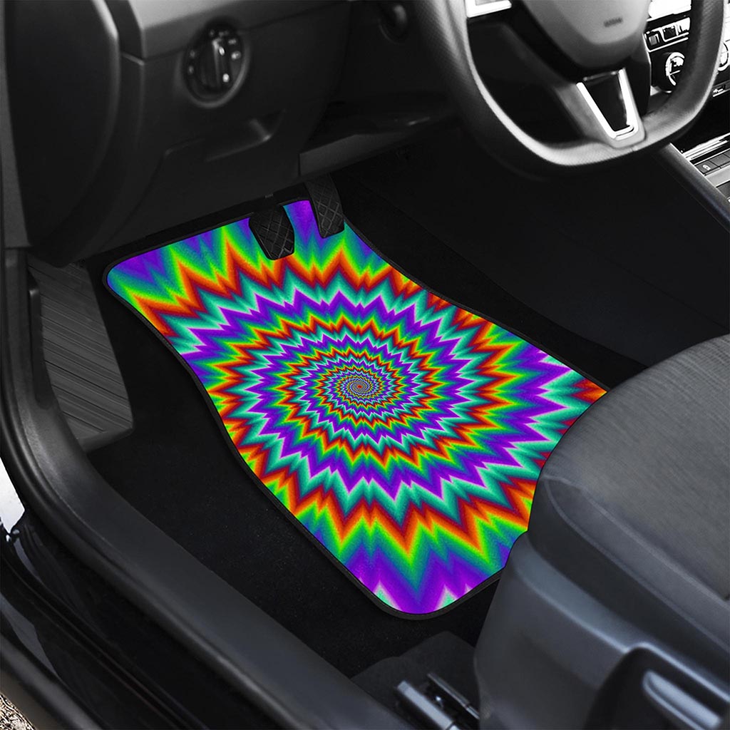 Psychedelic Spiral Optical Illusion Front Car Floor Mats
