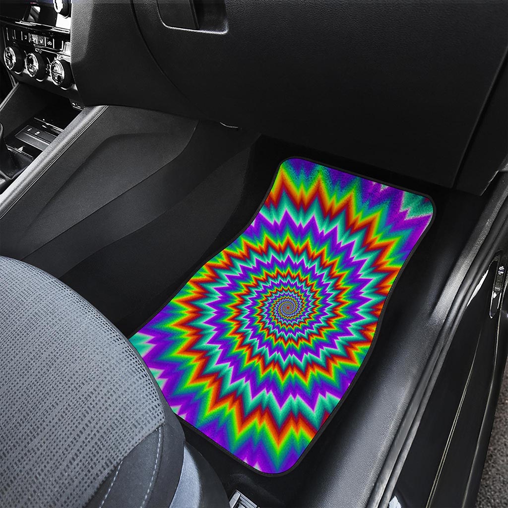 Psychedelic Spiral Optical Illusion Front Car Floor Mats