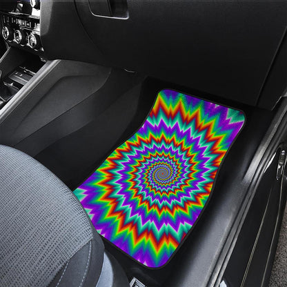 Psychedelic Spiral Optical Illusion Front Car Floor Mats