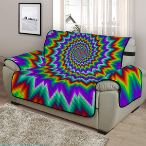 Psychedelic Spiral Optical Illusion Half Sofa Protector