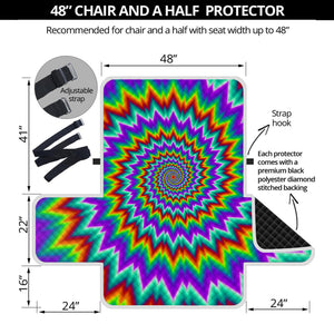 Psychedelic Spiral Optical Illusion Half Sofa Protector