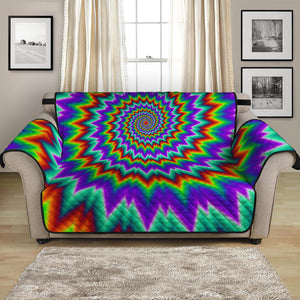 Psychedelic Spiral Optical Illusion Loveseat Protector