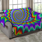 Psychedelic Spiral Optical Illusion Loveseat Protector