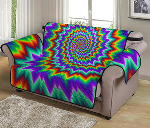 Psychedelic Spiral Optical Illusion Loveseat Protector