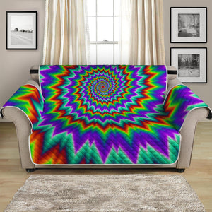 Psychedelic Spiral Optical Illusion Loveseat Protector