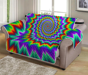 Psychedelic Spiral Optical Illusion Loveseat Protector