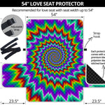 Psychedelic Spiral Optical Illusion Loveseat Protector