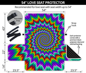 Psychedelic Spiral Optical Illusion Loveseat Protector