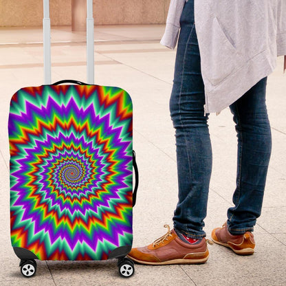 Psychedelic Spiral Optical Illusion Luggage Cover GearFrost
