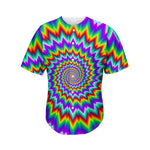 Psychedelic Spiral Optical Illusion Men's Baseball Jersey