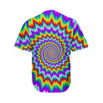 Psychedelic Spiral Optical Illusion Men's Baseball Jersey