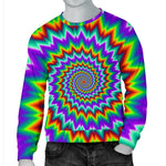 Psychedelic Spiral Optical Illusion Men's Crewneck Sweatshirt GearFrost